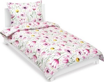 BELLATEX Obliečky bavlna 90/299 ružová lúka 140 × 200, 70 × 90