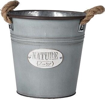 M.A.T. kvetináč dekoračný 21,5 × 20,5 cm s lanom, pozinkovaný