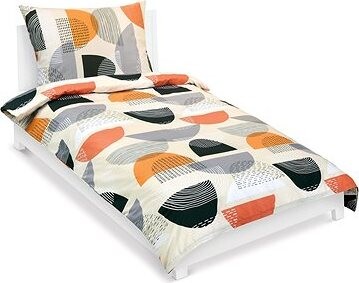 BELLATEX Obliečky bavlna 90/203 oranžový polkruh, 140 × 200 cm, 70 × 90 cm