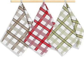 Bellatex Sada utěrek 3 ks 50 × 70 cm, 176 káro béžová, zelená, červená