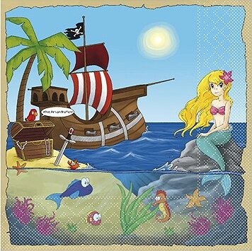 Mank Papírové ubrousky 600 ks, 1/4 přeložení, Ostrov pokladů