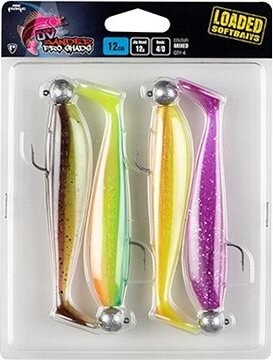 FOX Rage Zander Pro Loaded 12 cm 12 g Veľkosť 4/0 UV Mixed Colours 4 ks