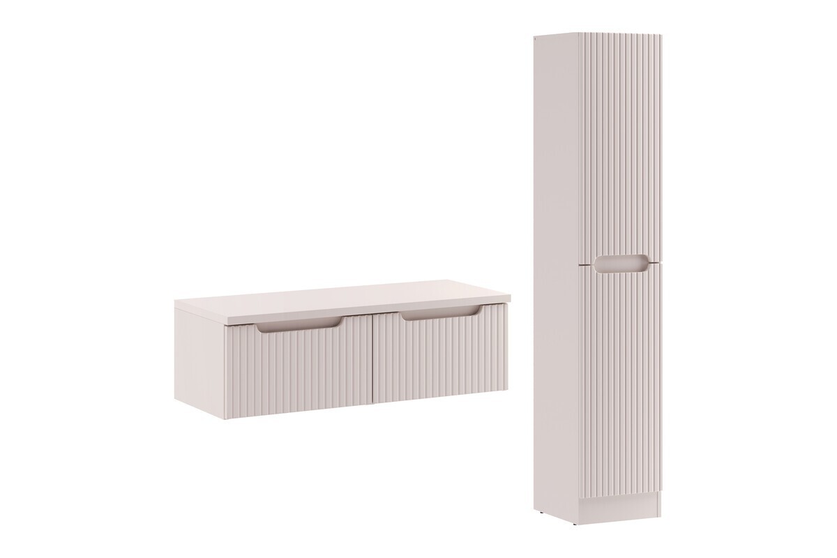 Koupelnová sestava Nova Cashmere I se skříňkami a deskou 100 cm kašmírová