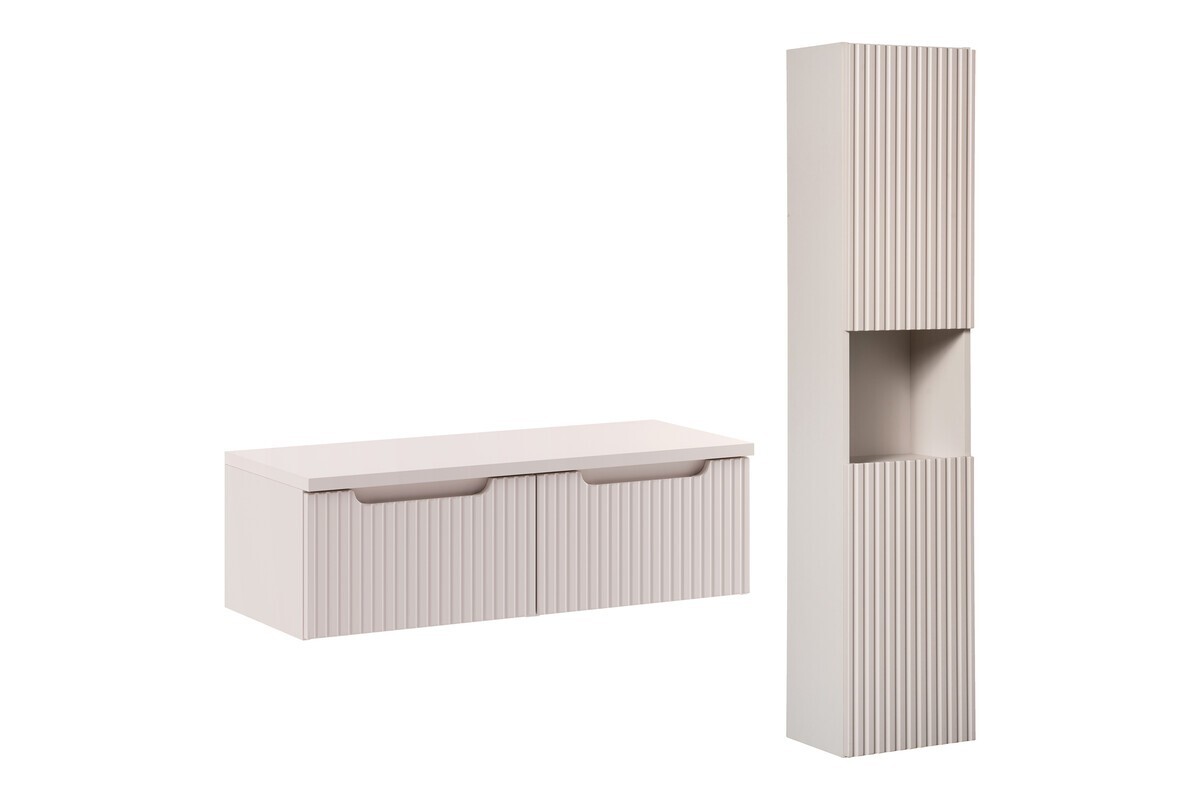 Koupelnová sestava Nova Cashmere II se skříňkami a deskou 100 cm kašmírová