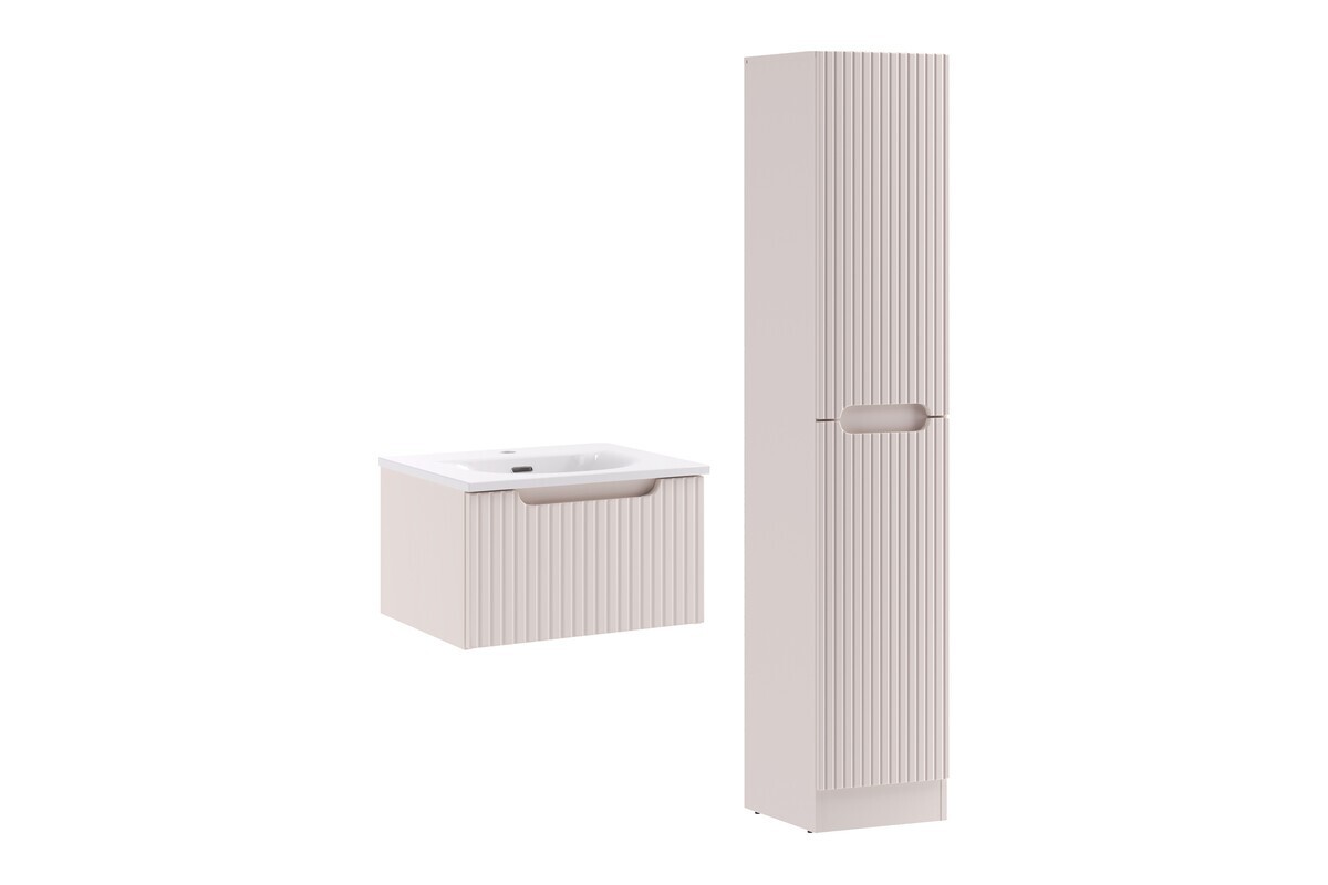 Koupelnová sestava Nova Cashmere Sky I se zápustným umyvadlem a skříňkami 50 cm kašmírová