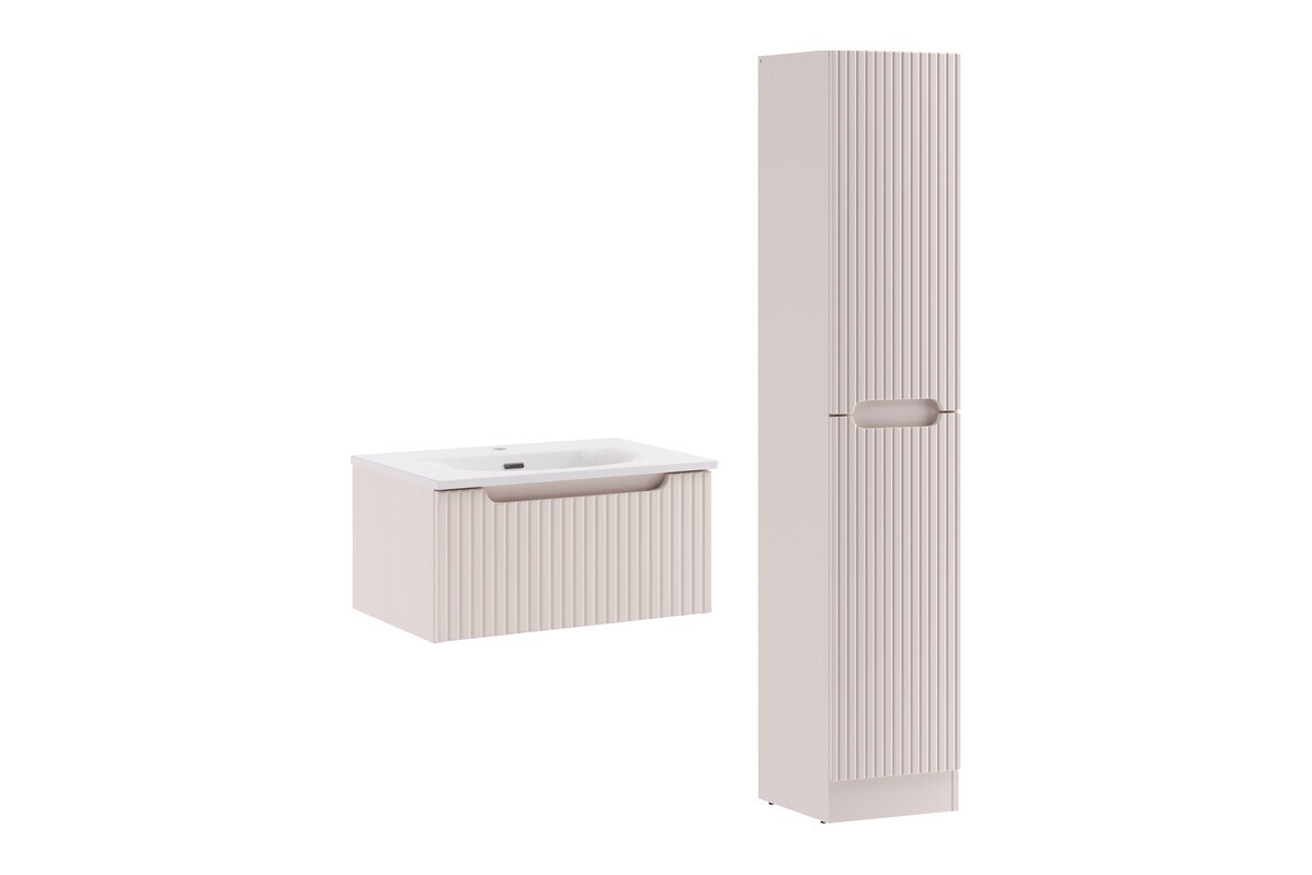 Koupelnová sestava Nova Cashmere Sky I se zápustným umyvadlem a skříňkami 60 cm kašmírová