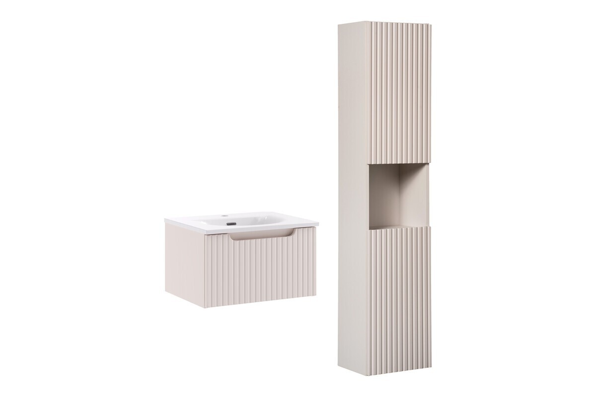 Koupelnová sestava Nova Cashmere Sky II se zápustným umyvadlem a skříňkami 50 cm kašmírová