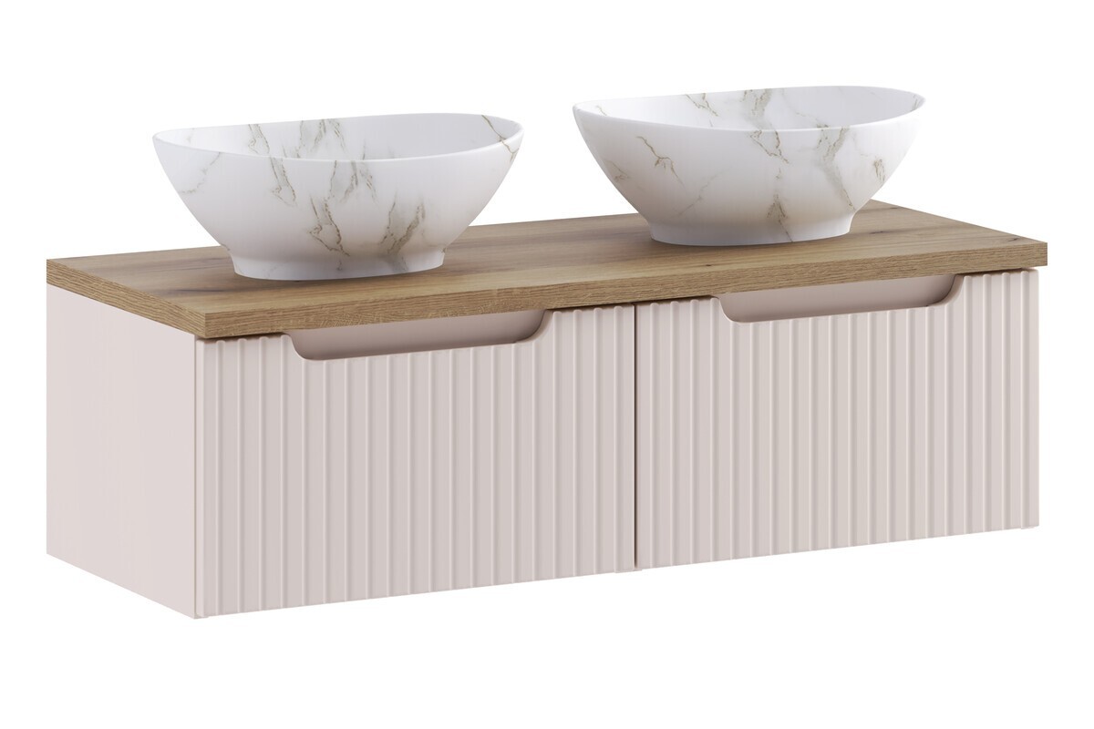 Závěsná skříňka Nova Cashmere Pati s deskou a umyvadlem 100 cm kašmírová