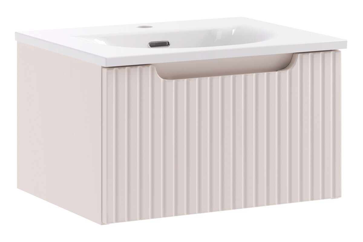 Závěsná skříňka Nova Cashmere Sky se zápustným umyvadlem 50 cm kašmírová