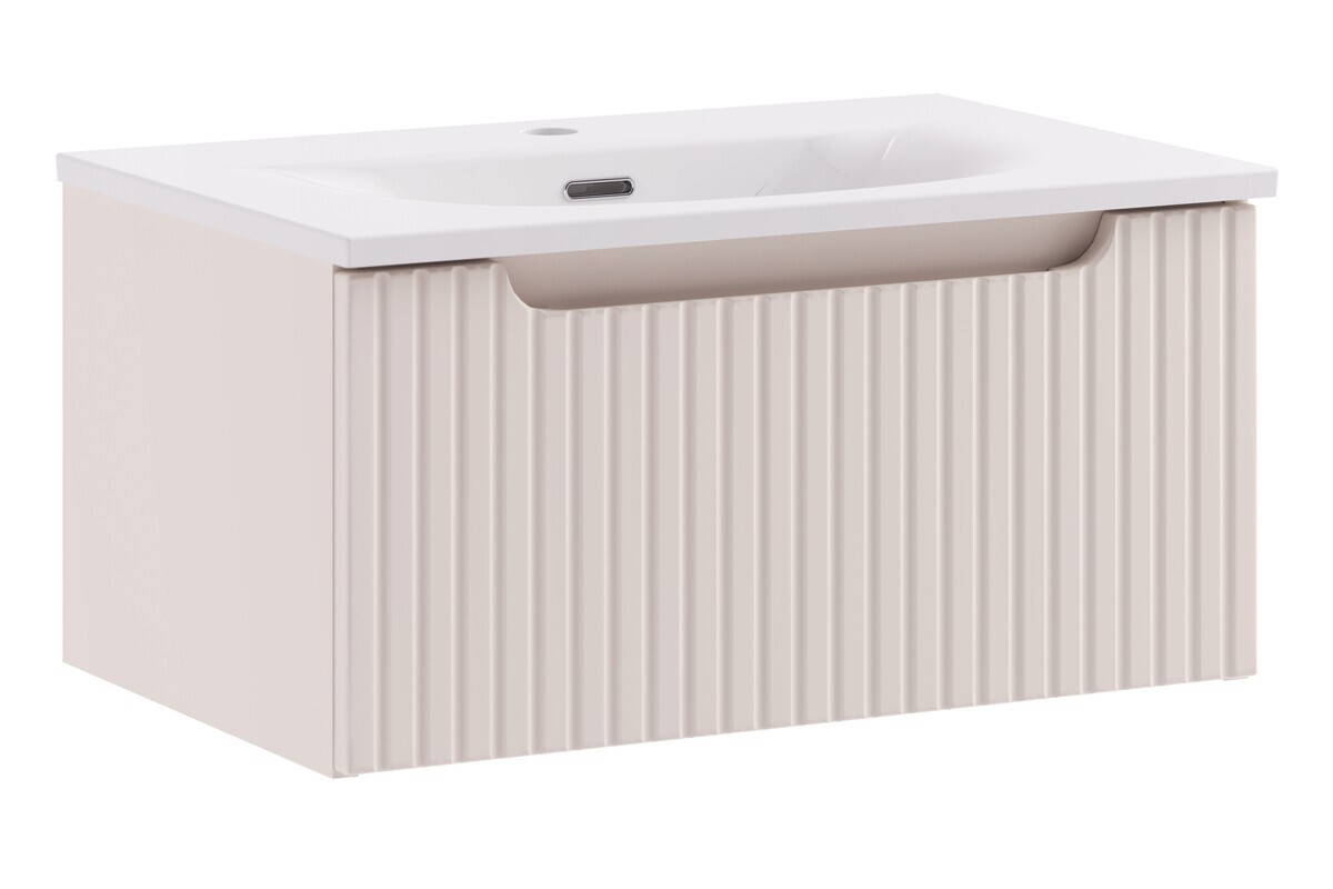 Závěsná skříňka Nova Cashmere Sky se zápustným umyvadlem 60 cm kašmírová