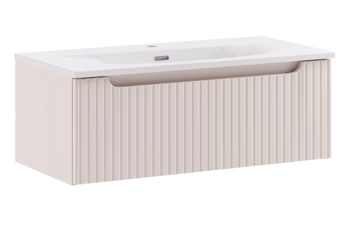 Závěsná skříňka Nova Cashmere Sky se zápustným umyvadlem 80 cm kašmírová