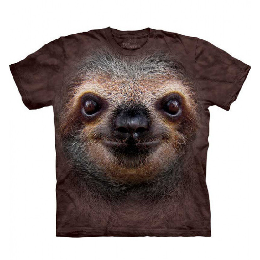 Tričko unisex The Mountain Sloth Face - hnedé,