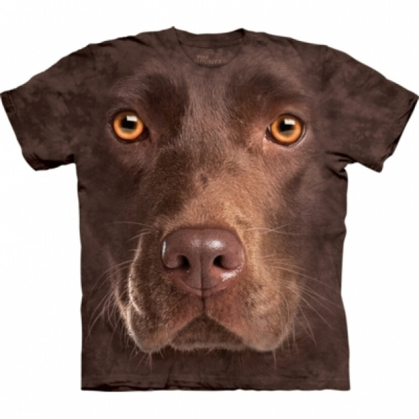 Tričko unisex The Mountain Chocolate Lab Face - hnedé,