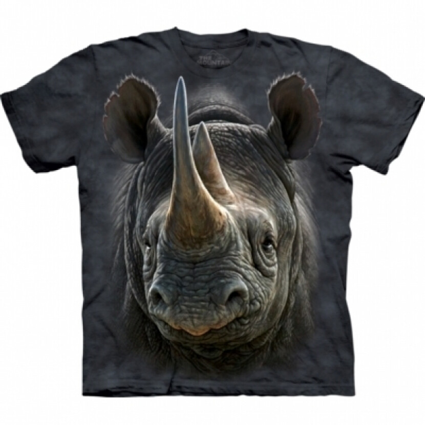 Tričko unisex The Mountain Black Rhino - sivé,