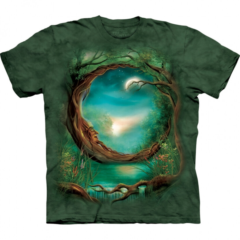 Tričko unisex The Mountain Moon Tree - zelené,