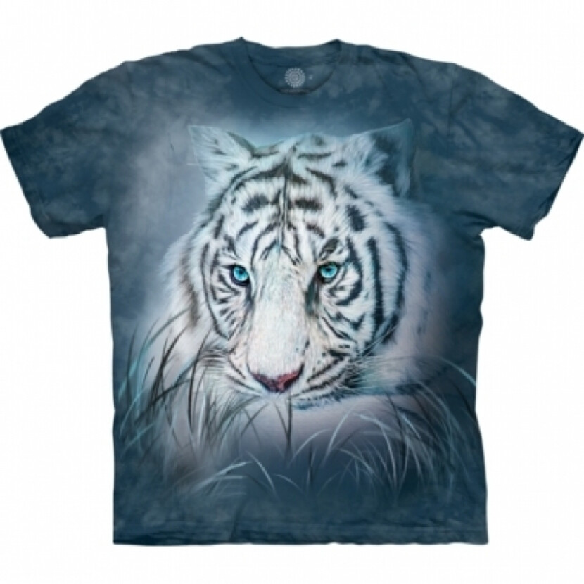 Tričko unisex The Mountain Thoughtful White Tiger - modré,
