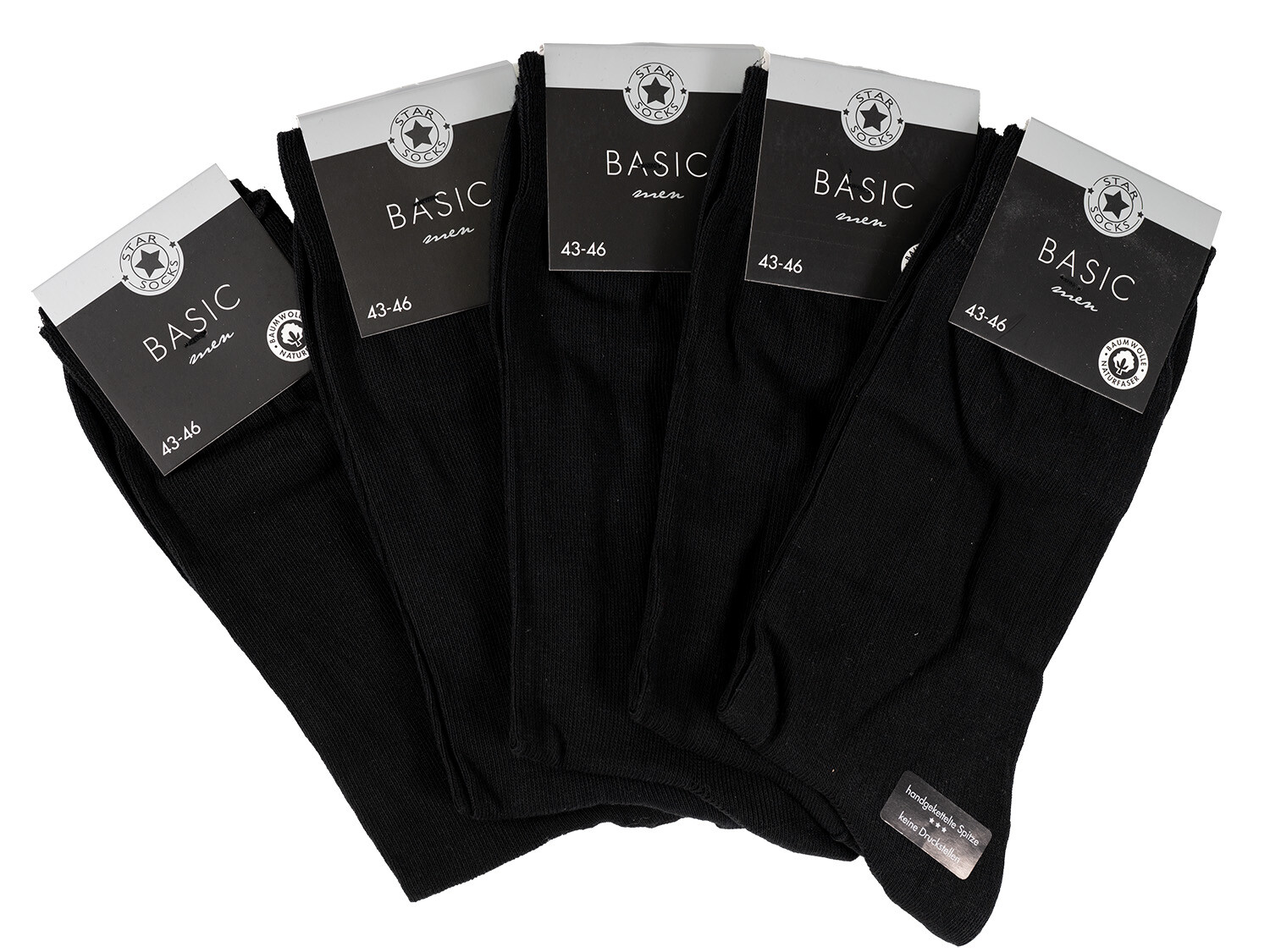 Star Socks Bavlnené ponožky SET 5 - pánske čierne Veľkosť: 47-50