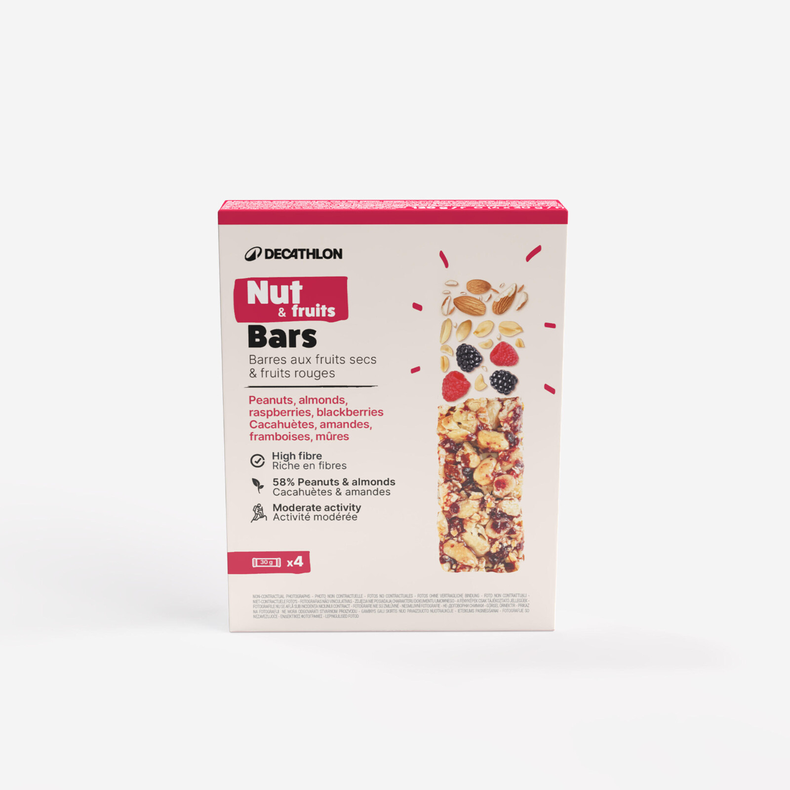 Tyčinka s arašidmi, mandľami, malinami a černicami 4 ks