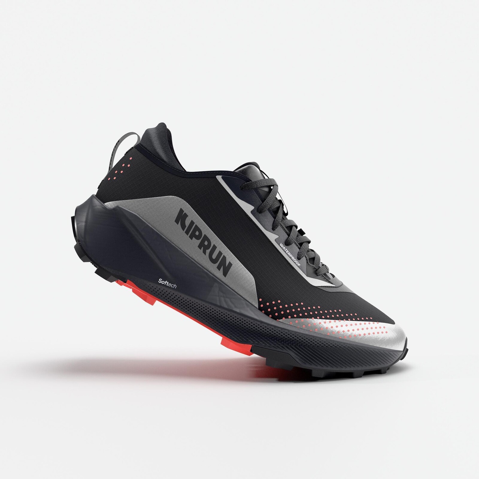 Dámska nepremokavá obuv na trailový beh Kipsummit čierno-ružová