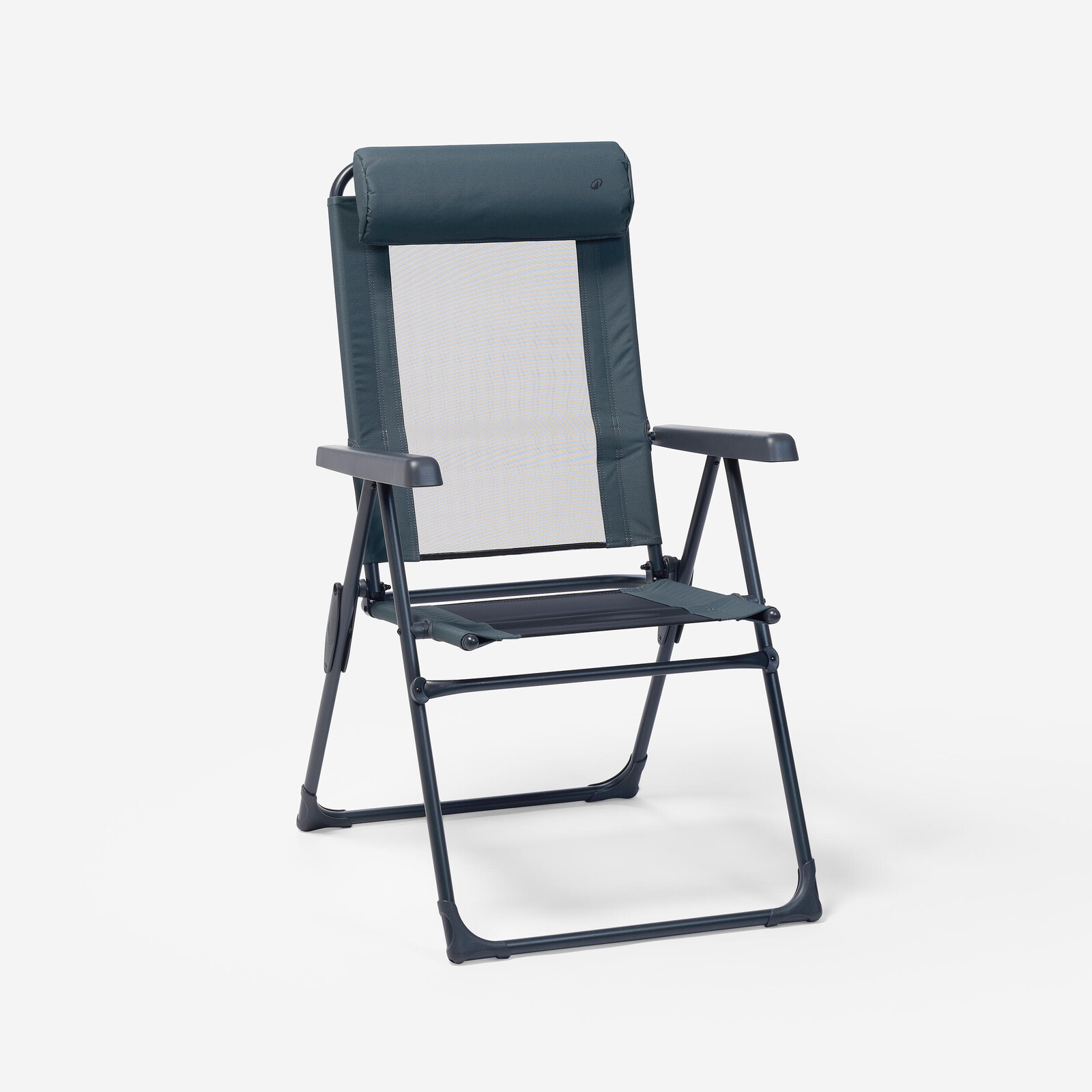 Polohovacie skladacie kempingové kreslo tmavozelené