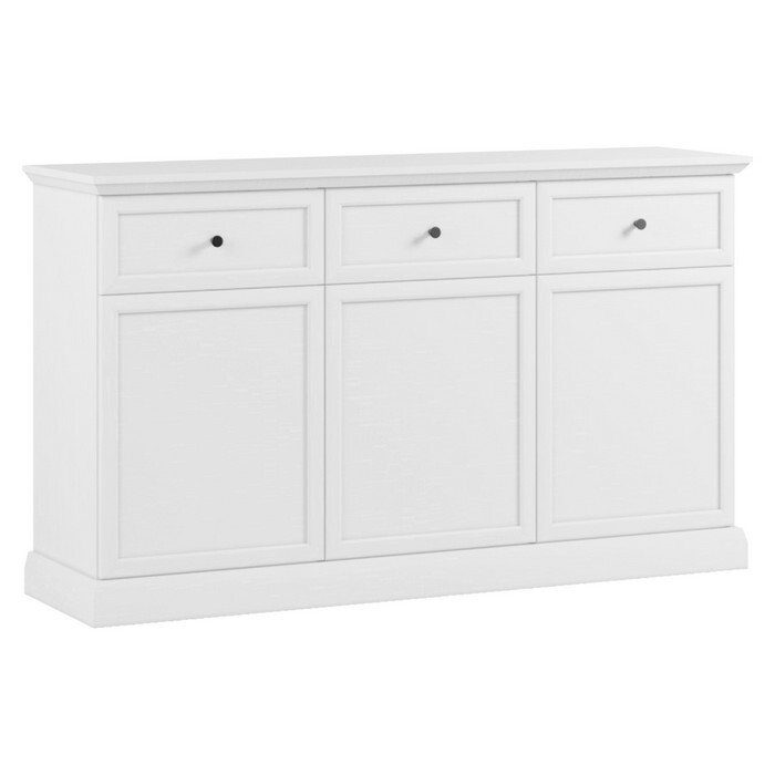 KONDELA Locca K3D3S trojdverová komoda so zásuvkami biela