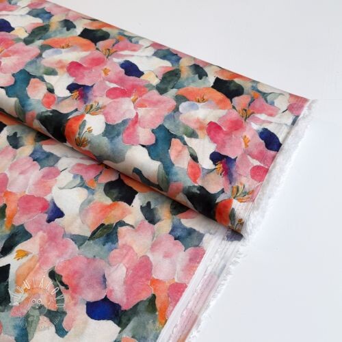 Viskóza SATIN Flowers Tora digital print