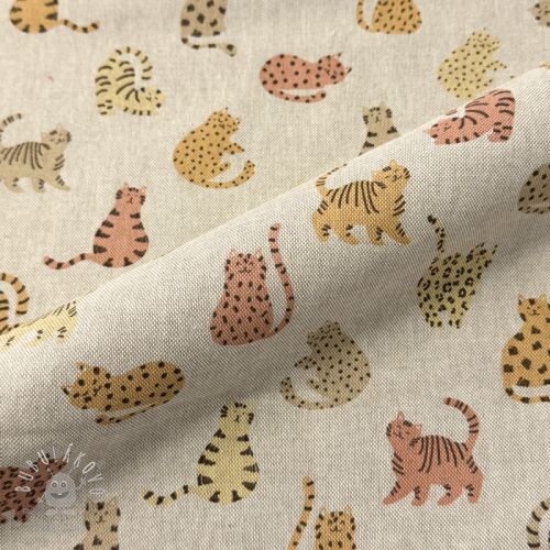 Dekoračná látka Linenlook premium Cute Wild Cat