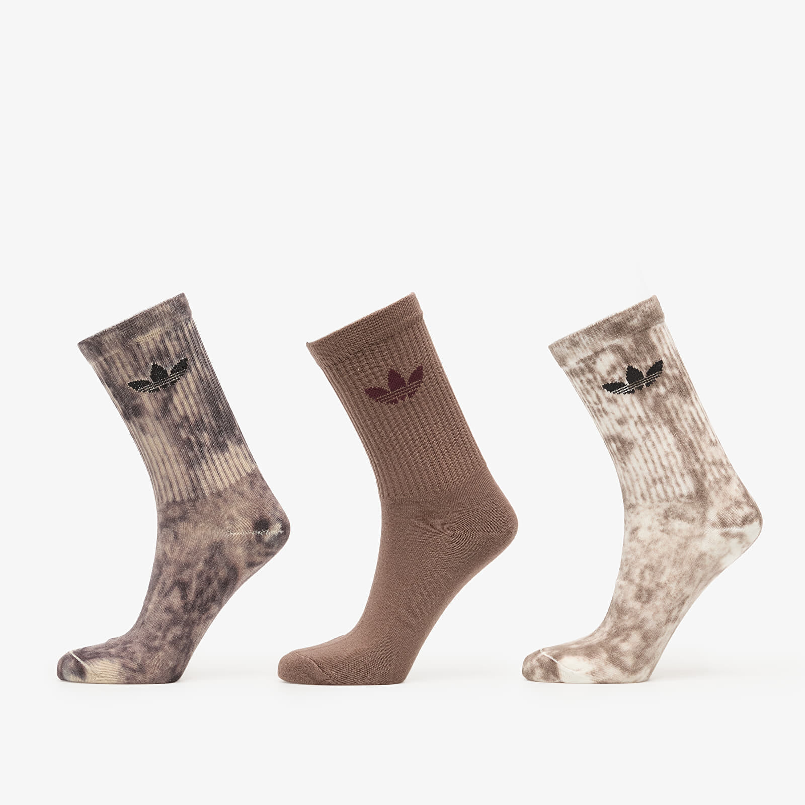 Ponožky adidas Tie Dye Crew Socks 3-Pack Utility Black/ Off White/ Earth Strata L
