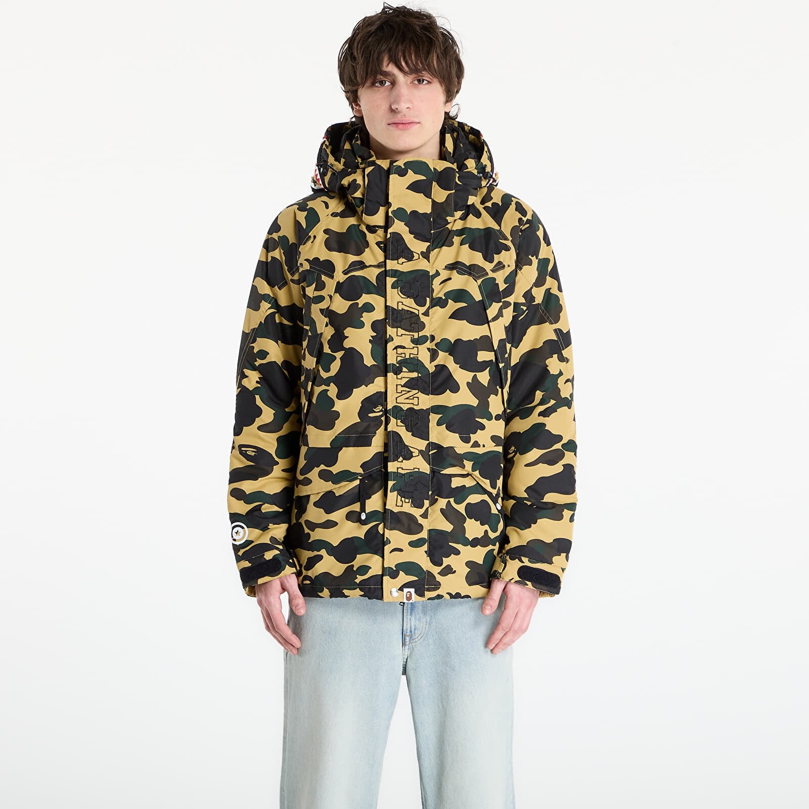 Bunda A BATHING APE 1St Camo Shark Snowboard Jacket M Yellow XXL