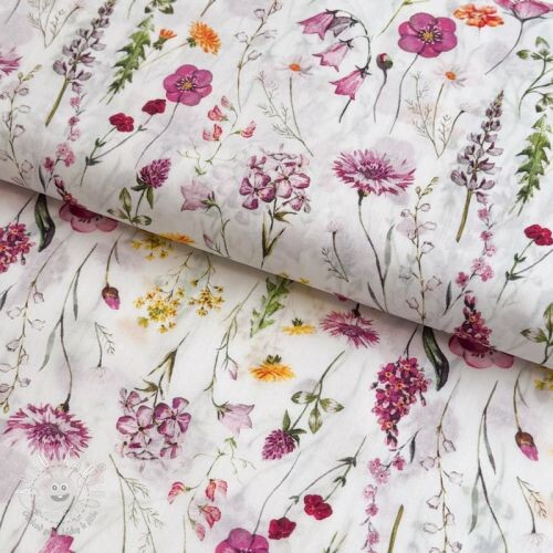 Bavlnená látka VOILE Emily flowers digital print