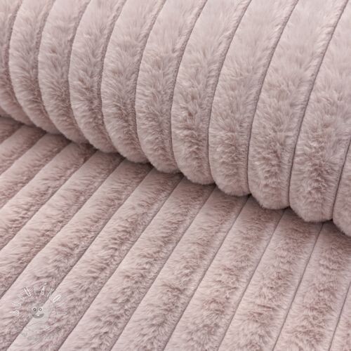 Umelá kožušina Stripes Luxe old rose