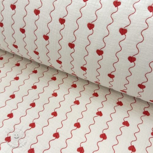 Dvojitá gázovina/mušelín STEPPED Heart