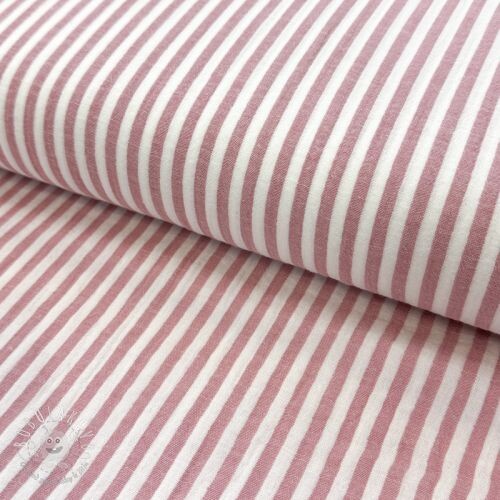 Dvojitá gázovina/mušelín YARN DYED Summer stripe rose