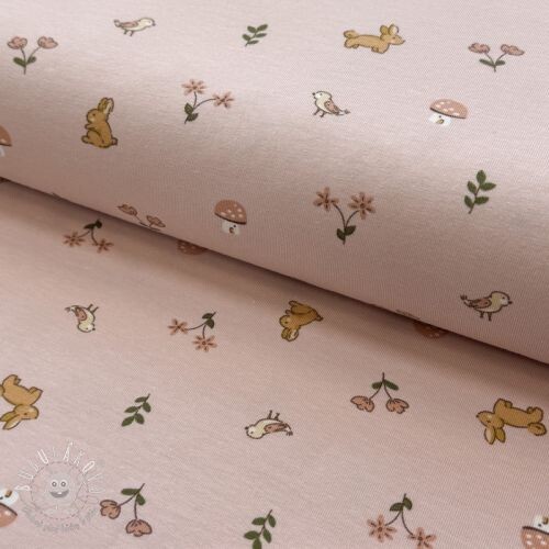 Úplet Bunnies light mauve ORGANIC