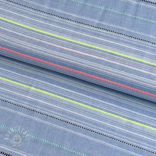 Bavlnená látka YARN DYED NEON Stripe summer