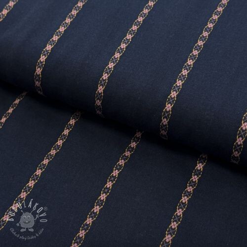 Bavlnená látka JACQUARD DOBBY navy
