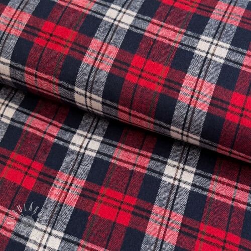 Scottish Check YARN DYED BRUSHED Atlas red