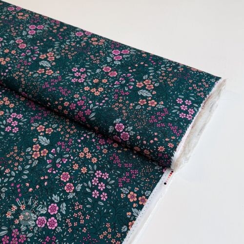 Viskóza ECOVERO Flowers Galia green