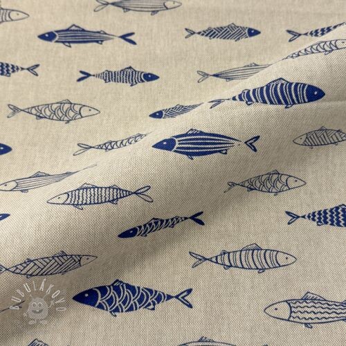 Dekoračná látka Linenlook premium Fish Swimming School