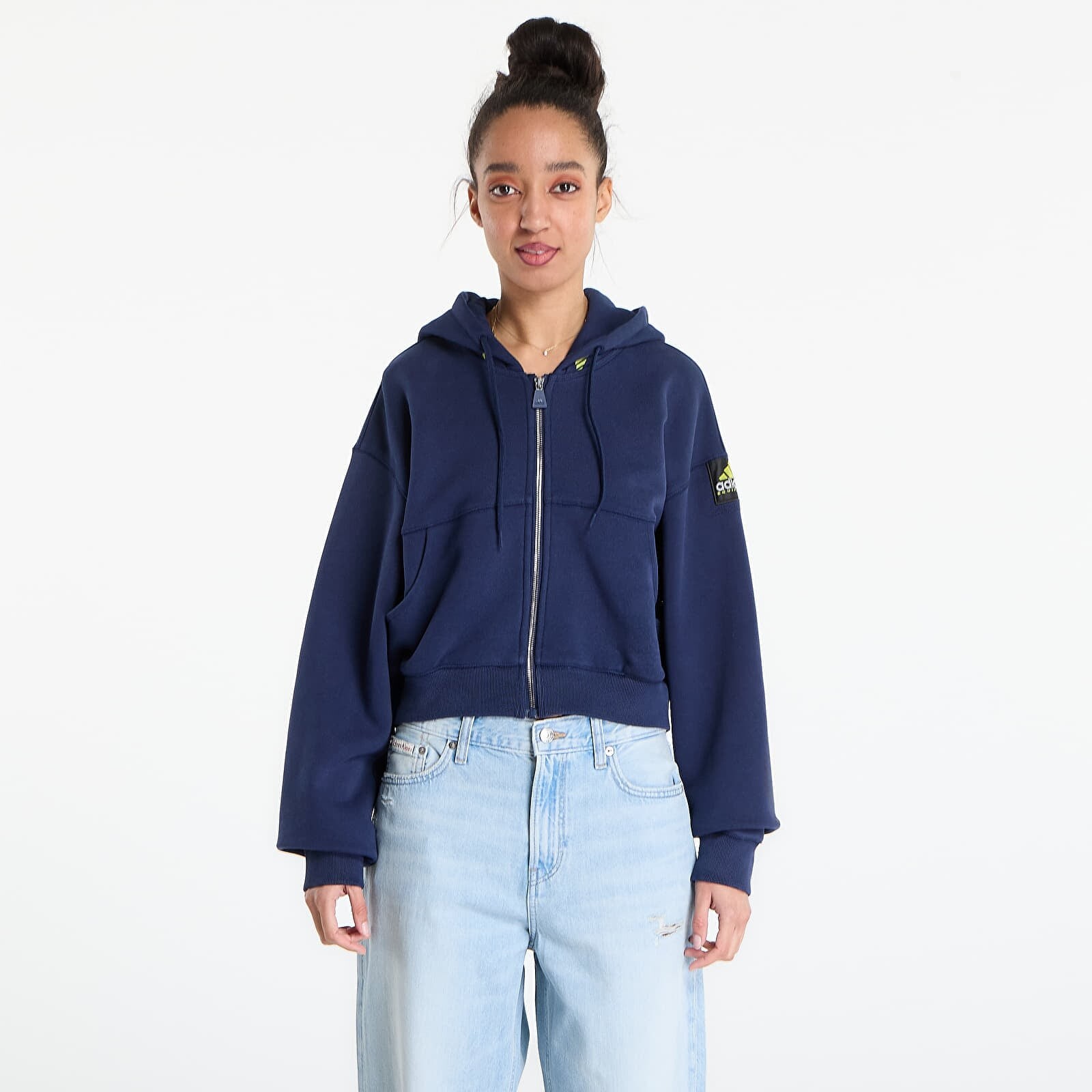 Mikina adidas Cropped Hoodie Night Indigo M