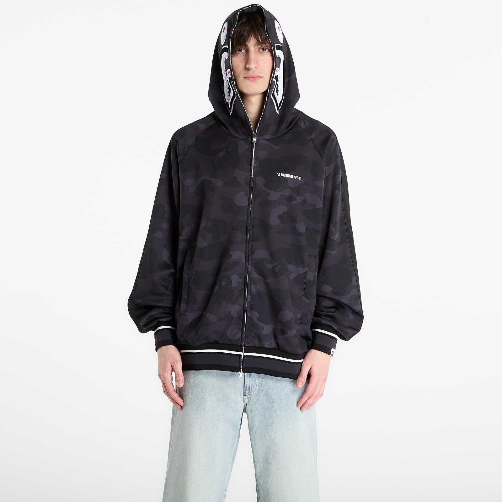 Mikina A BATHING APE Color Camo Shark Relaxed Fit Hoodie Track Jacket M Black L