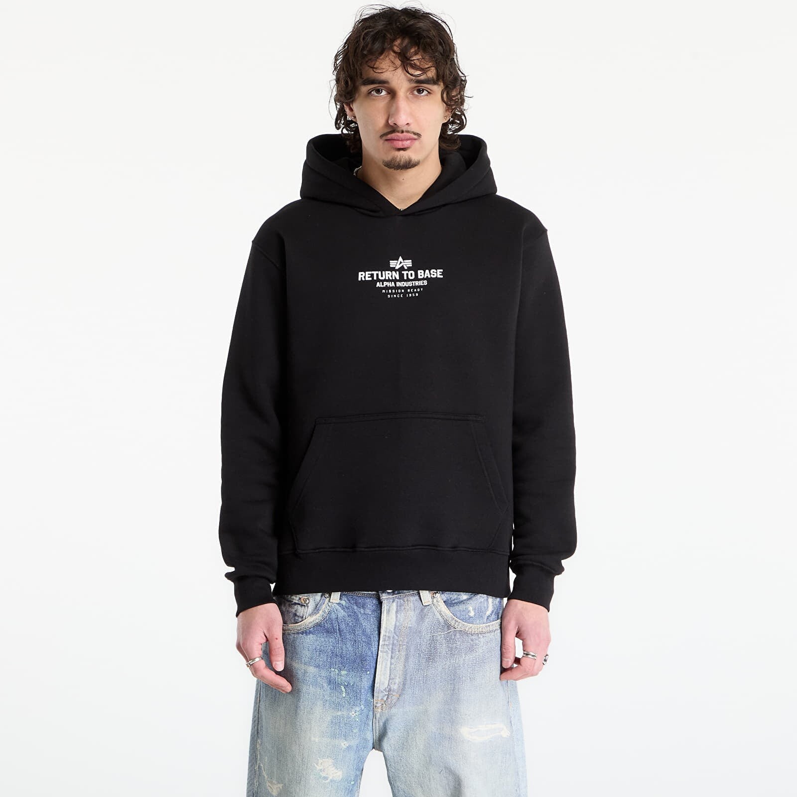Mikina Alpha Industries Return To Base Hoodie Black XL