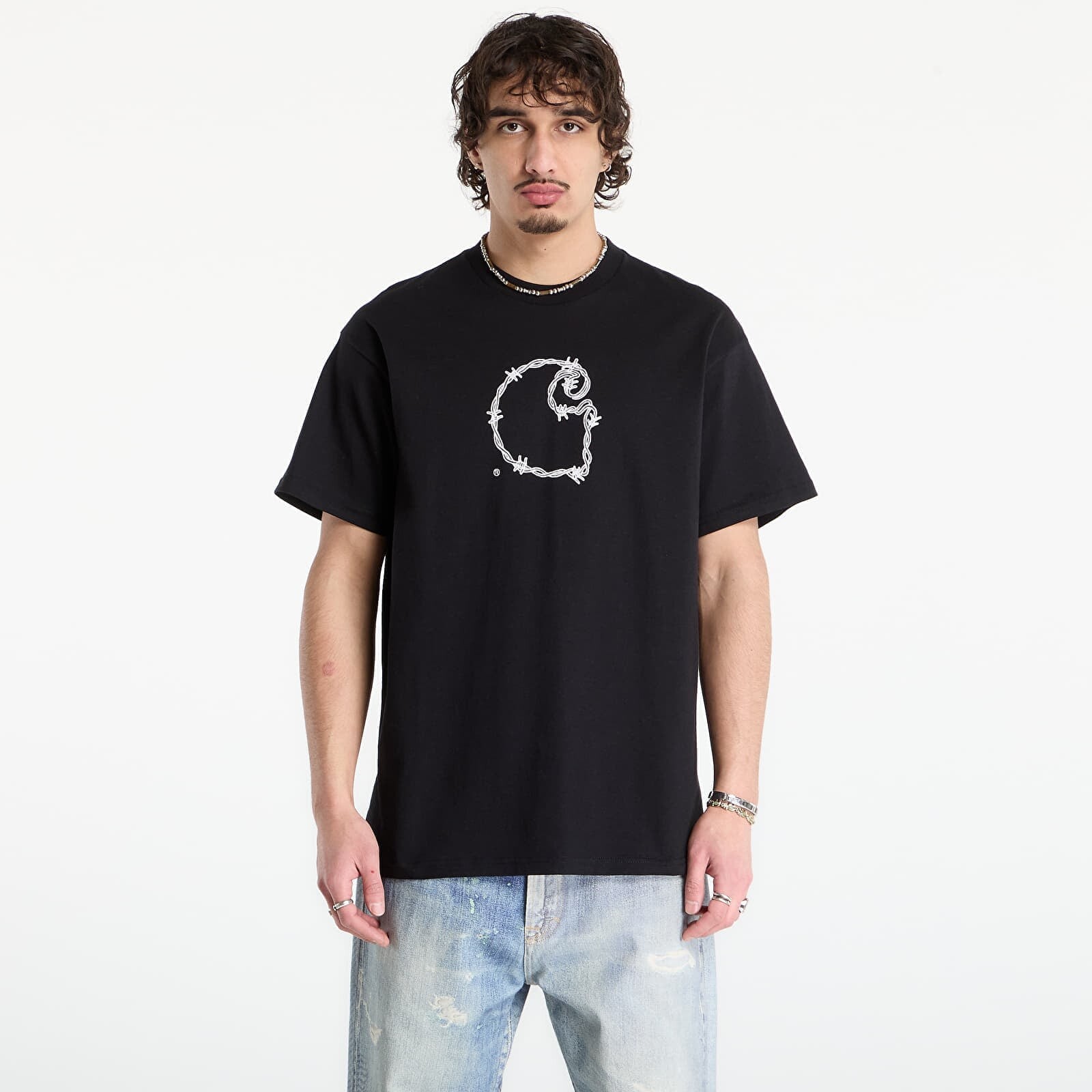 Tričko Carhartt WIP S/S Barbwire C T-Shirt UNISEX Black S