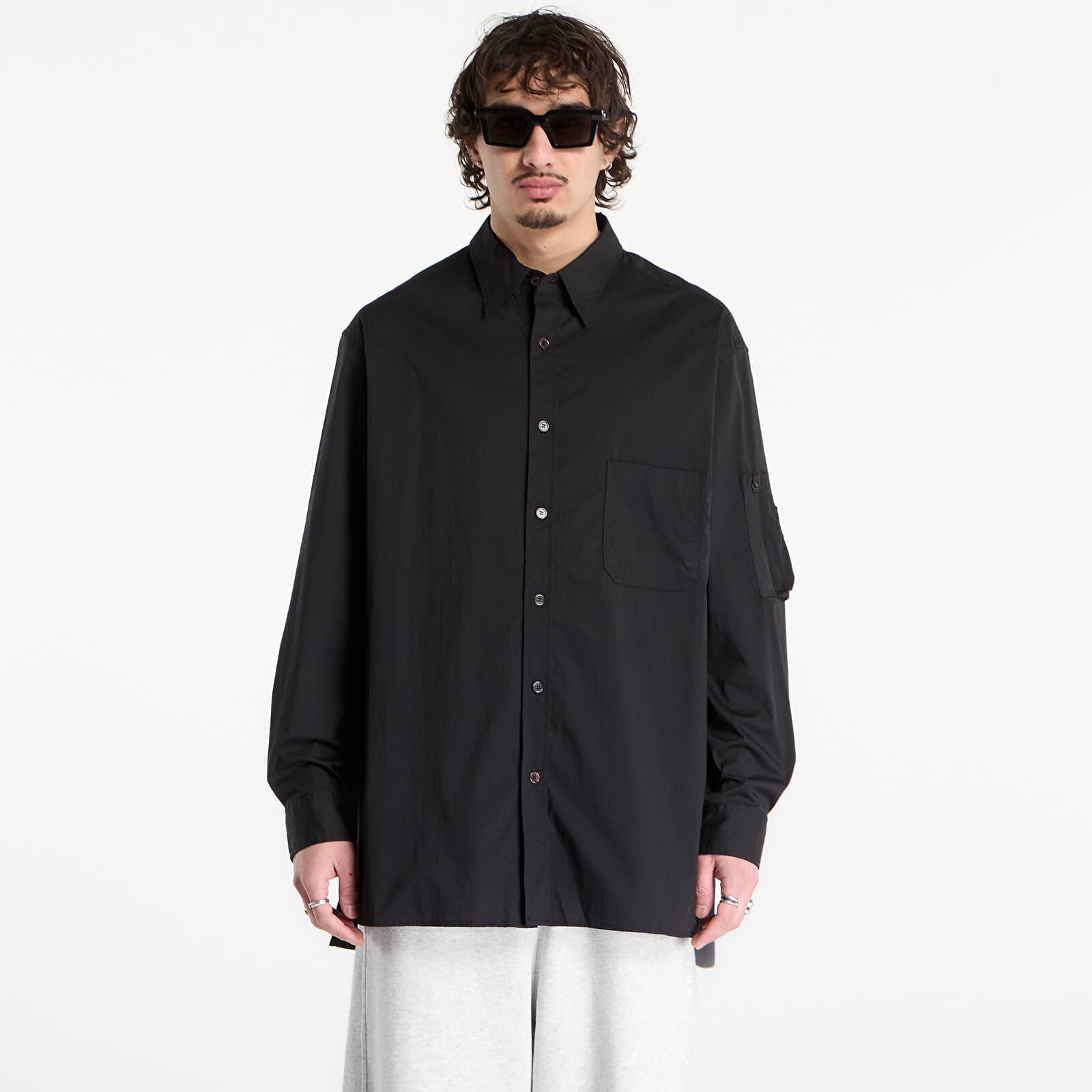 Košeľa Y-3 Cotton Long Sleeve Shirt Black S