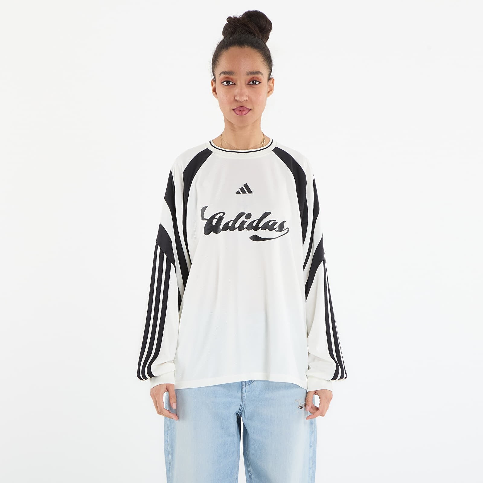 Tričko adidas W Her Ls Off White/ Black M