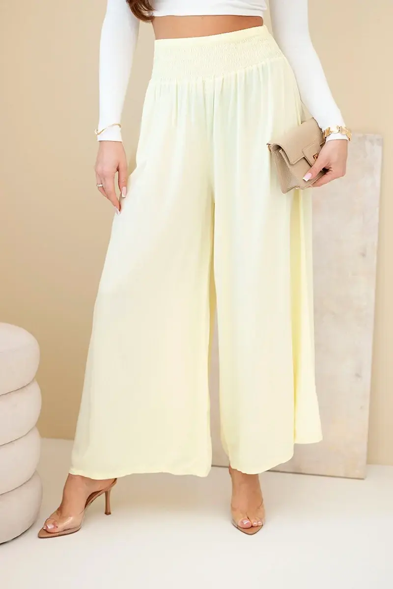 Dámske viskózové nohavice s elastickým pásom