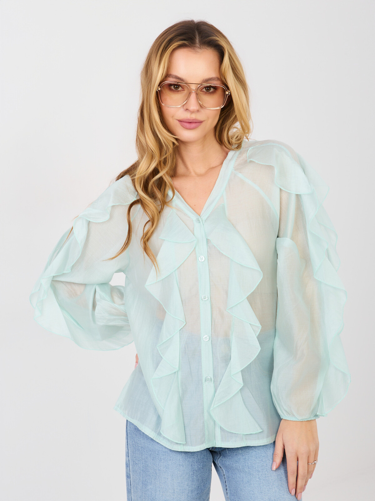 Mätová blúzka s volánmi