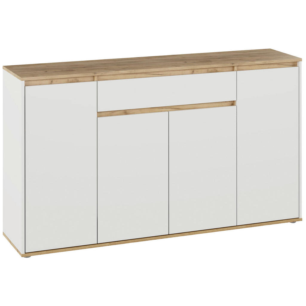 Carryhome KOMODA, biela, farba duba, 160,2/92,7/38 cm