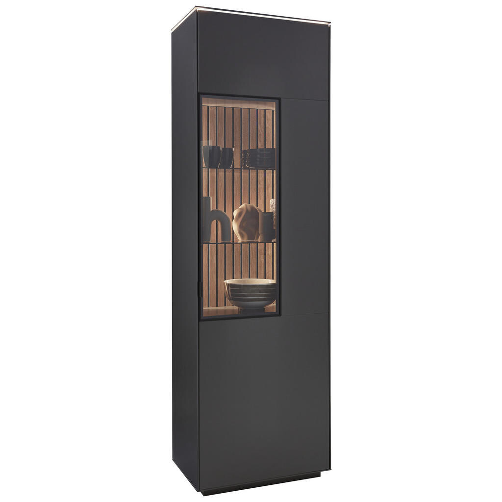 Dieter Knoll VITRÍNA, dub, antracitová, farba duba, 60,8/198,6/40 cm