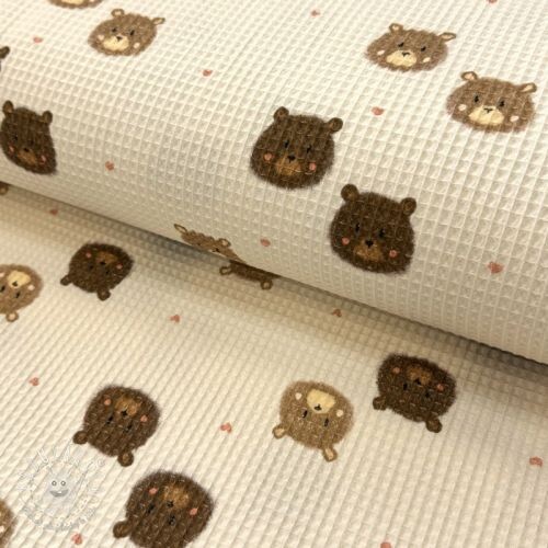 Bavlna s vaflovou väzbou Bears digital print